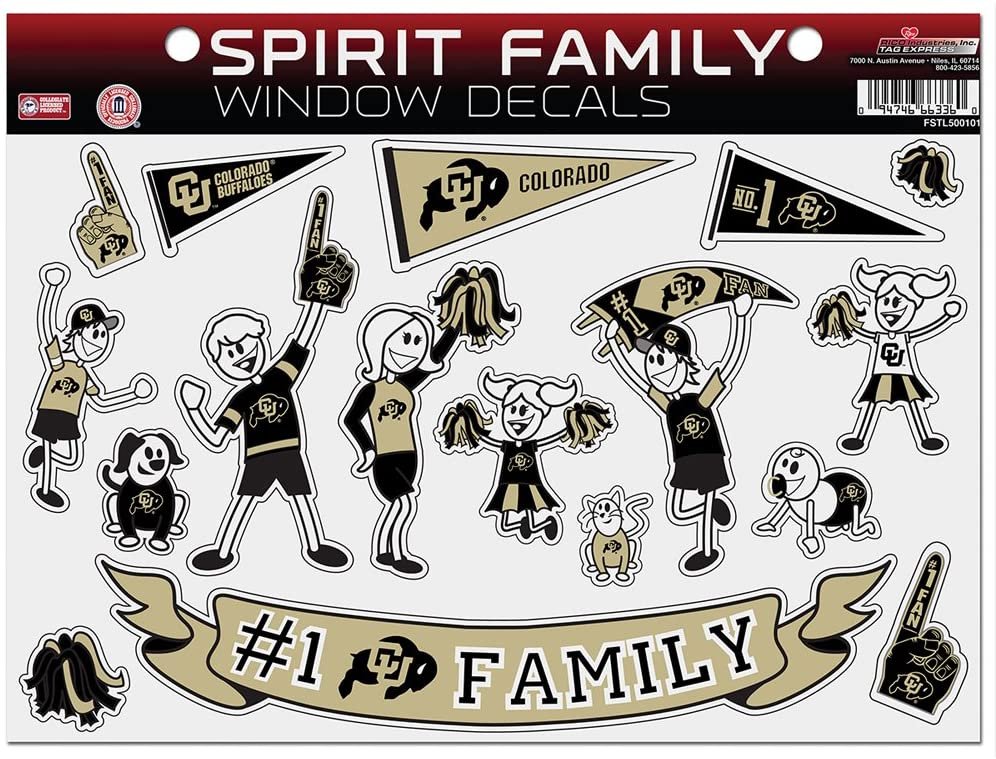 University of Colorado Buffaloes Family Decal Set, 8.5x11 Inch Sheet 1