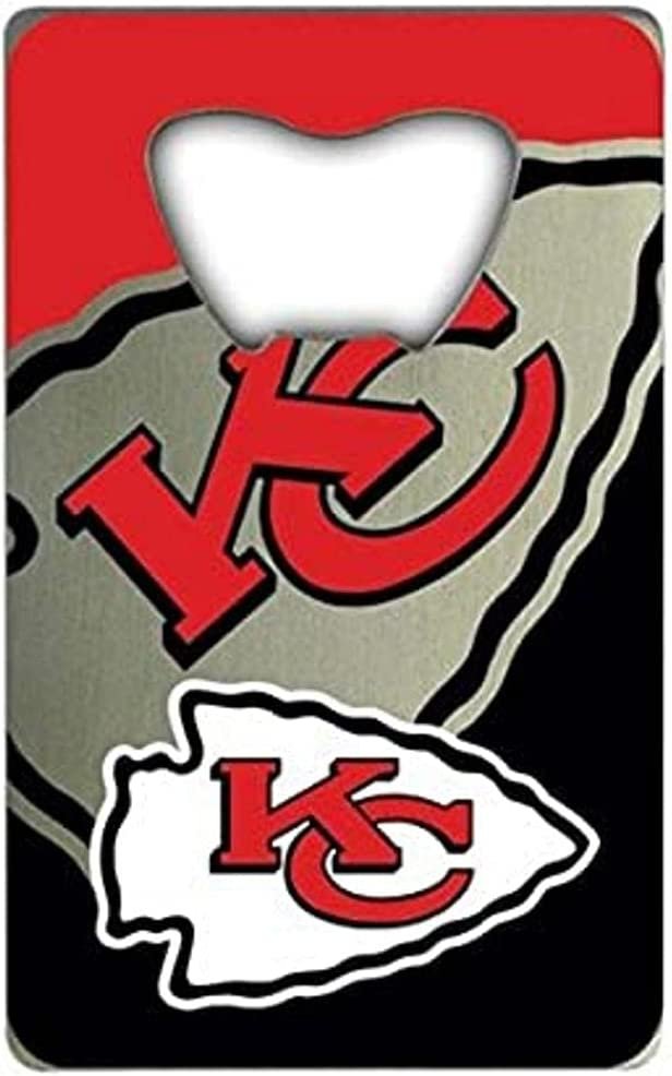Kansas City Chiefs Heavy Duty Metal Bottle Opener Credit Card Size 2 x 3.25 Inch 1