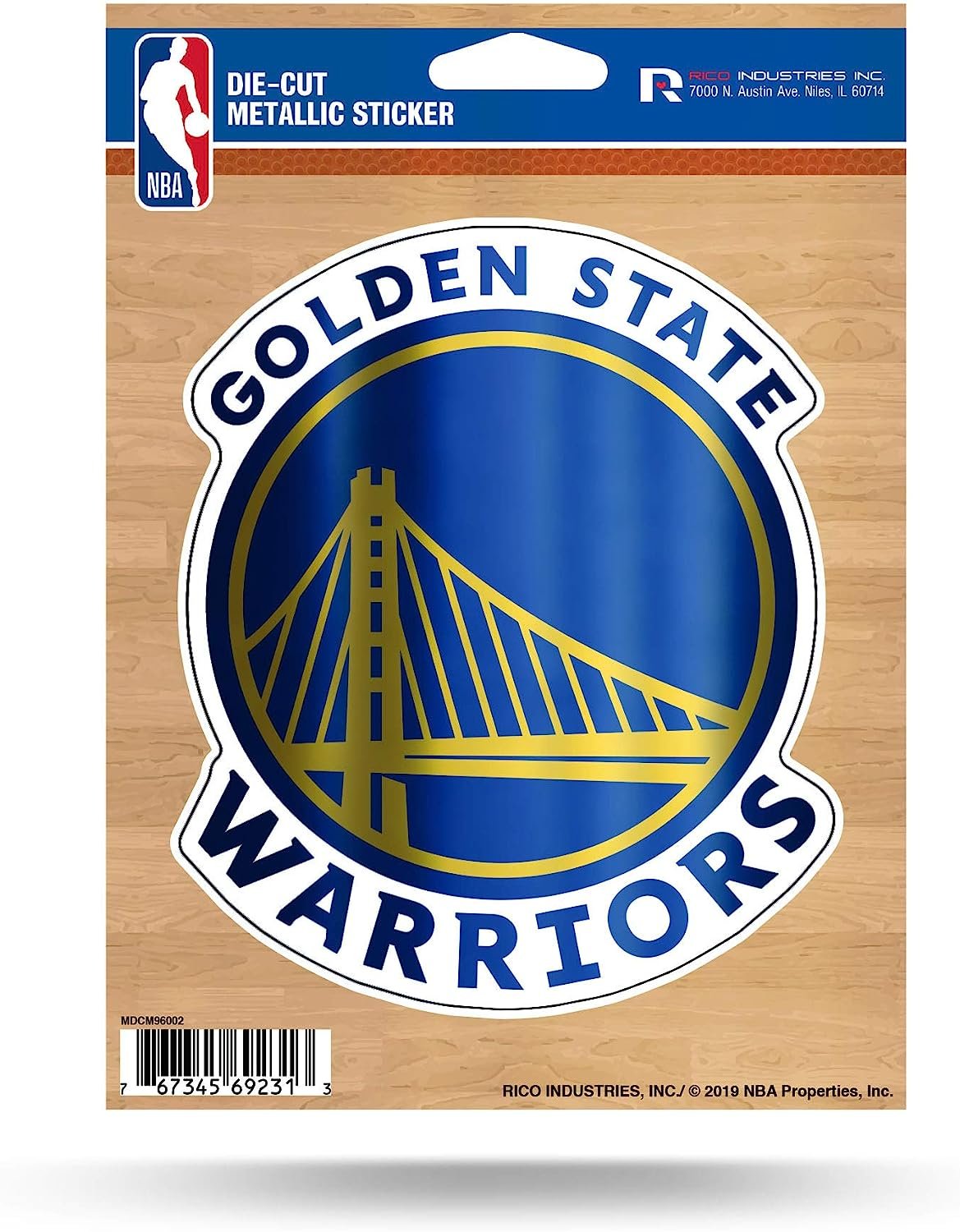 Golden State Warriors 5 Inch Die Cut Flat Vinyl Decal Sticker, Chrome Metallic Shimmer Design, Full Adhesive Backing 1