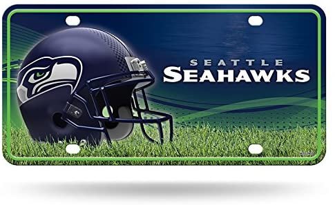 Seattle Seahawks Metal Auto Tag License Plate, Helmet Design, 12x6 Inch 1