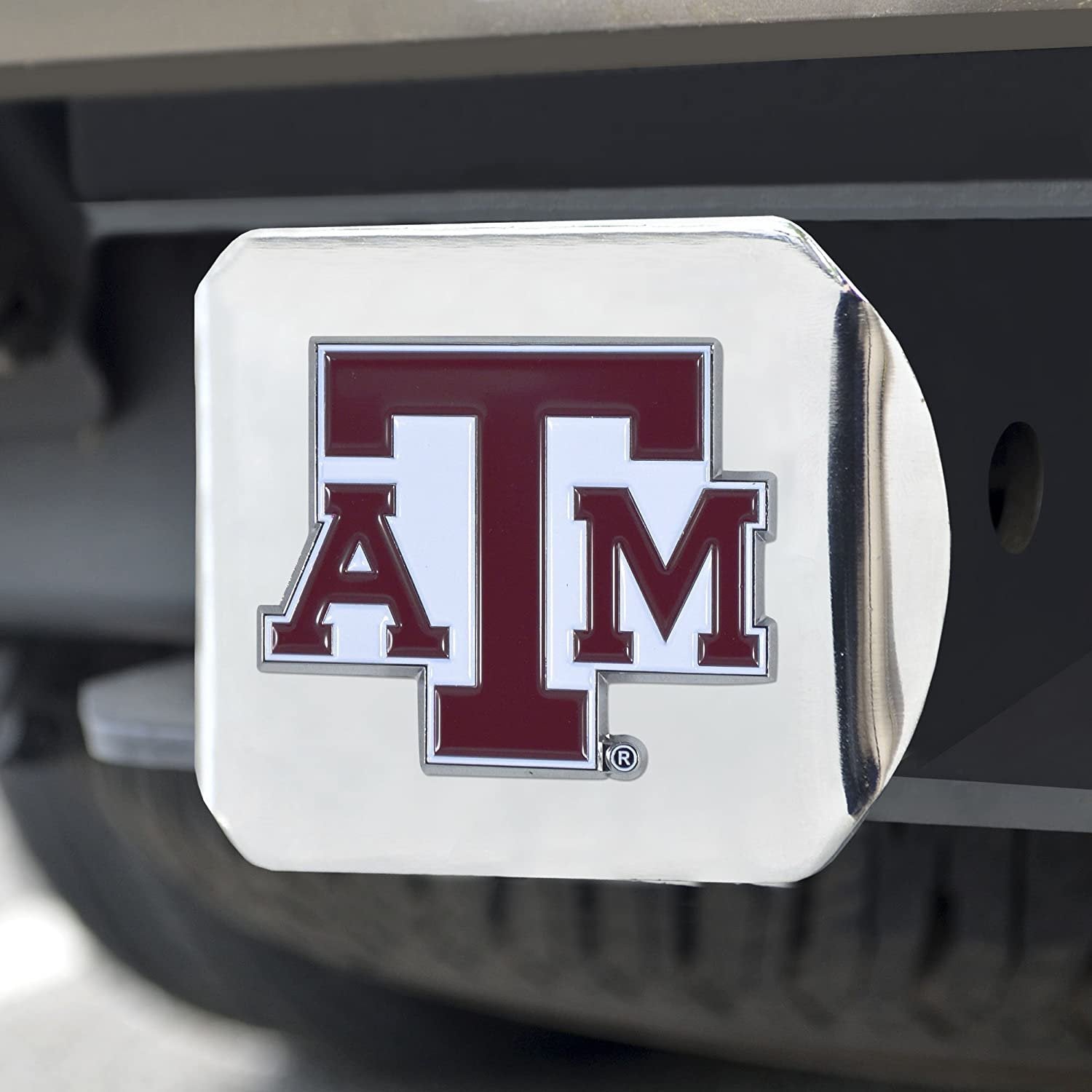 Texas A&M Aggies Hitch Cover Solid Metal with Raised Color Metal Emblem 2" Square Type III University