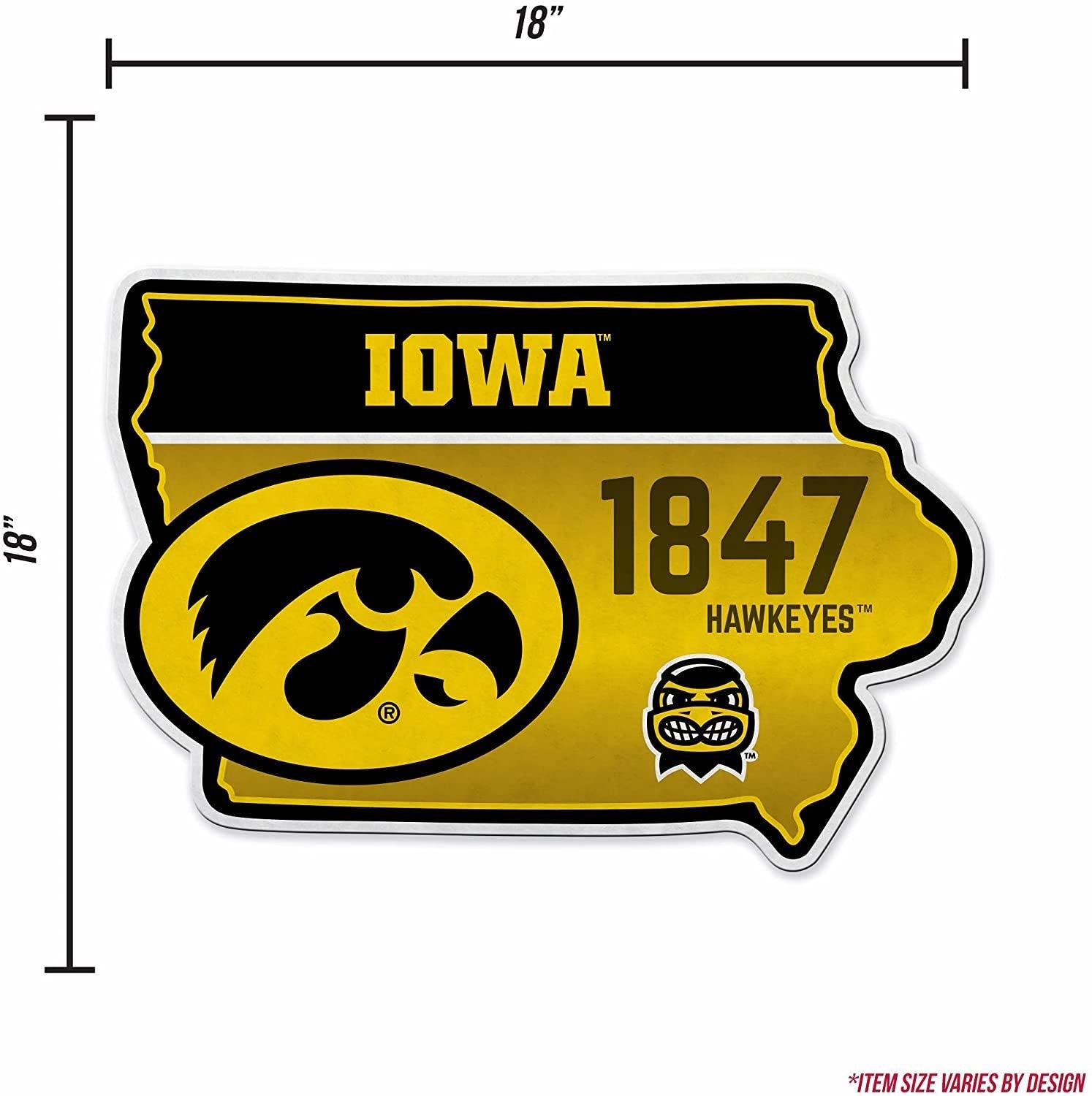 Iowa Hawkeyes 18" Felt State Shape Pennant - Home/Bedroom/Man Cave Décor 4