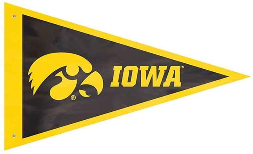 University of Iowa Hawkeyes Premium 3x5 Flag Banner, Pennant Design, Applique, Indoor or Outdoor, Single Sided 1