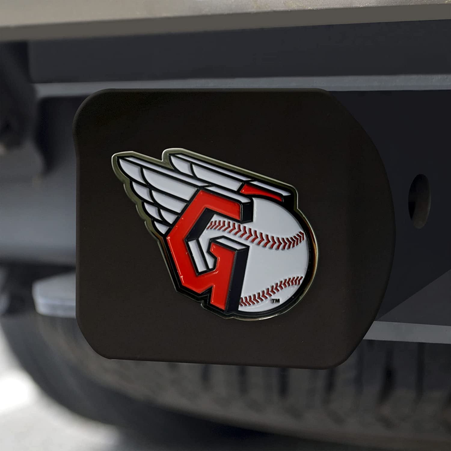 Cleveland Guardians Hitch Cover Black Solid Metal with Raised Color Metal Emblem 2" Square Type III