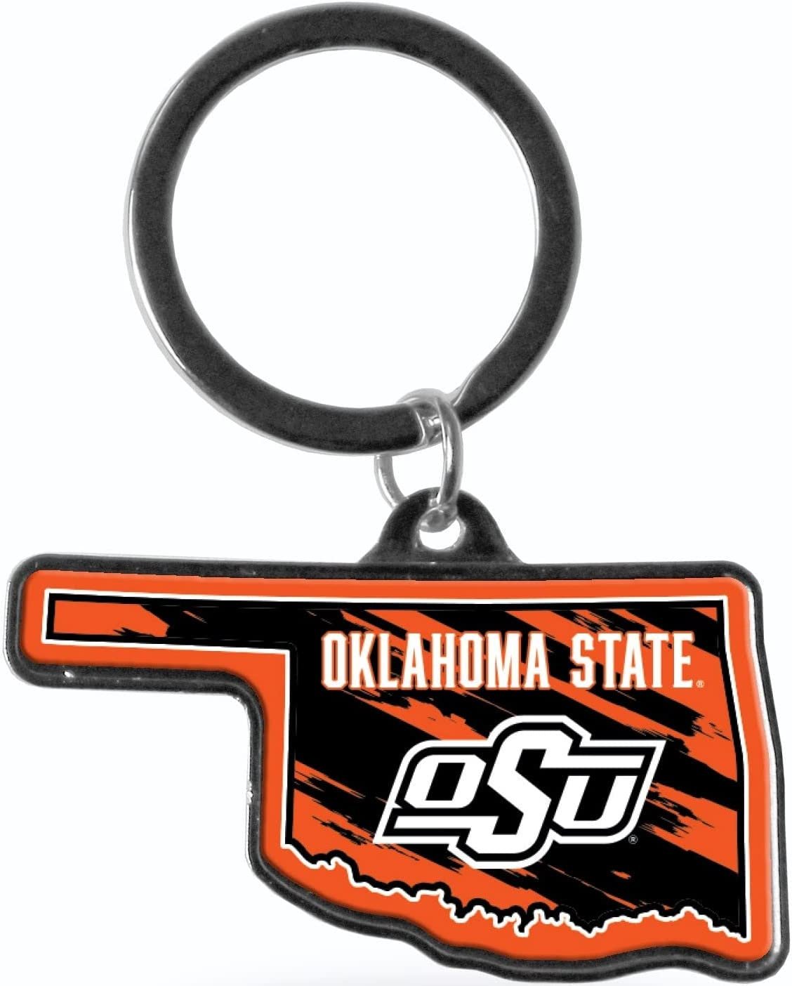 Oklahoma State University Cowboys Metal Keychain State Shape 1