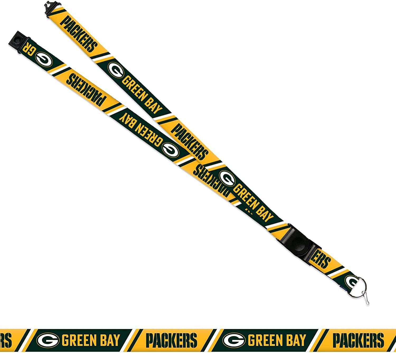Green Bay Packers Lanyard Keychain Double Sided Breakaway Safety Design Adult 18 Inch