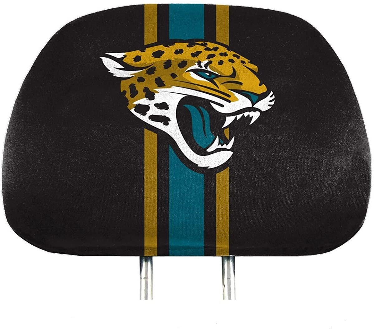 Jacksonville Jaguars Premium Pair of Auto Head Rest Covers, Full Color Printed, Elastic, 10x14 Inch