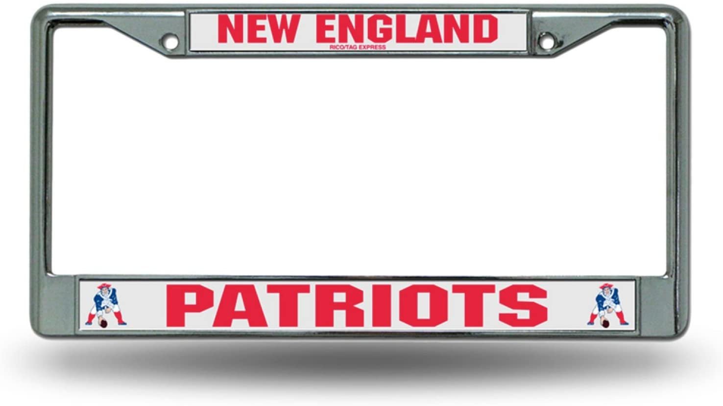 New England Patriots Retro Logo Metal License Plate Frame Chrome Tag Cover, 12x6 Inch 1