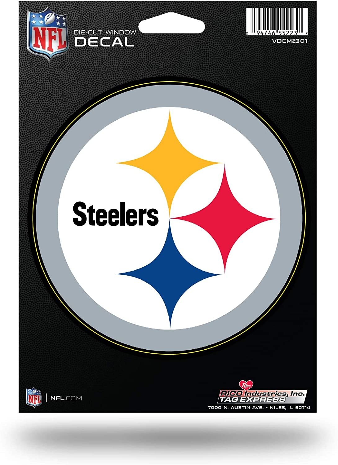 Pittsburgh Steelers 5 Inch Die Cut Flat Vinyl Decal Sticker Adhesive Backing