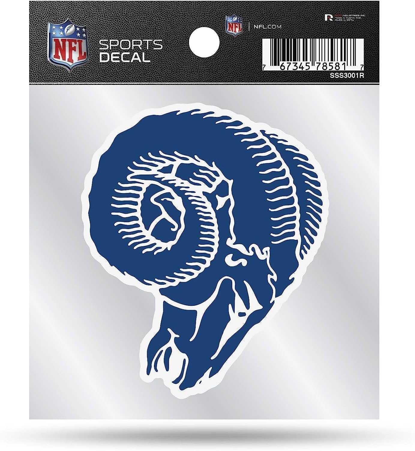Los Angeles Rams 4x4 Inch Die Cut Decal Sticker, Retro Logo, Clear Backing 1