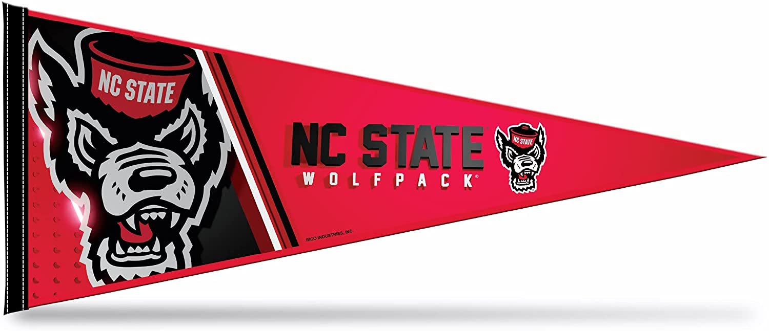 North Carolina State University Wolfpack Soft Felt Pennant, 12x30 Inch, Easy To Hang