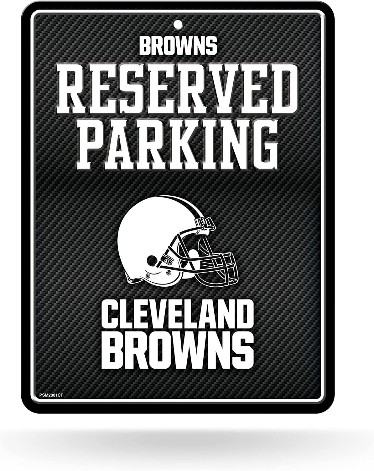 Cleveland Browns Metal Parking Novelty Wall Sign 8.5 x 11 Inch Carbon Fiber Design 1