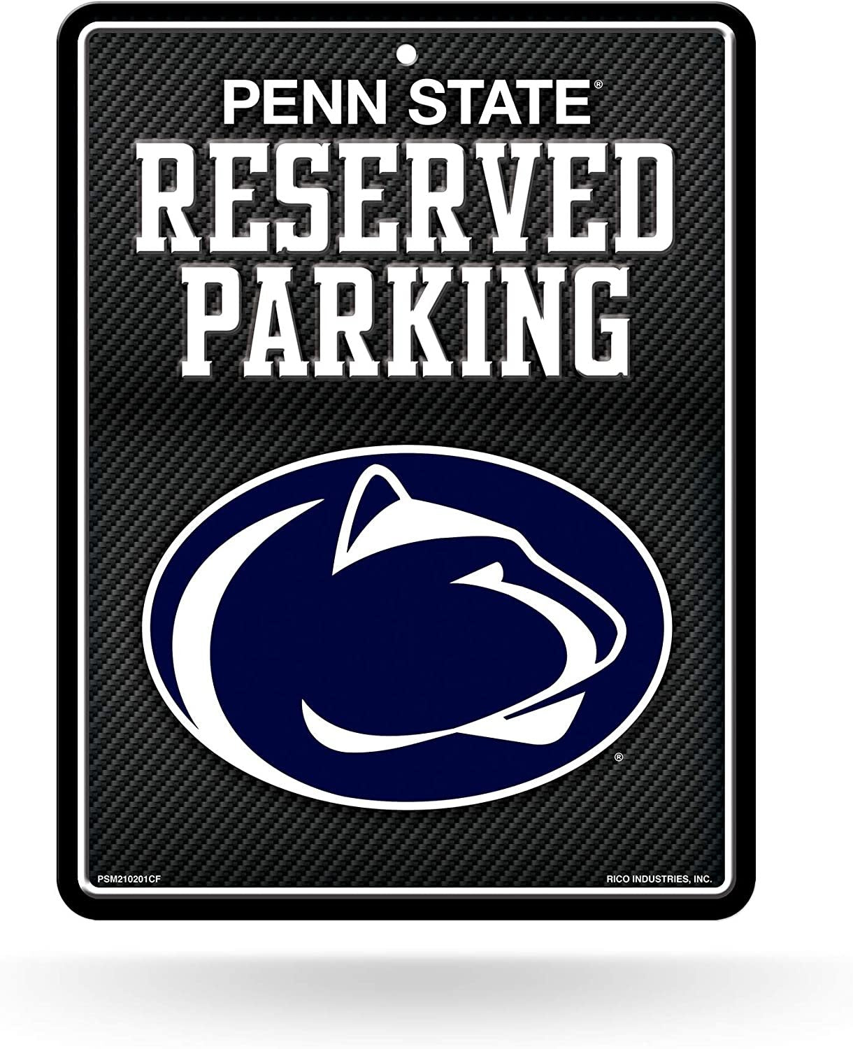 Penn State University Nittany Lions Metal Parking Novelty Wall Sign 8.5 x 11 Inch Carbon Fiber Design 1