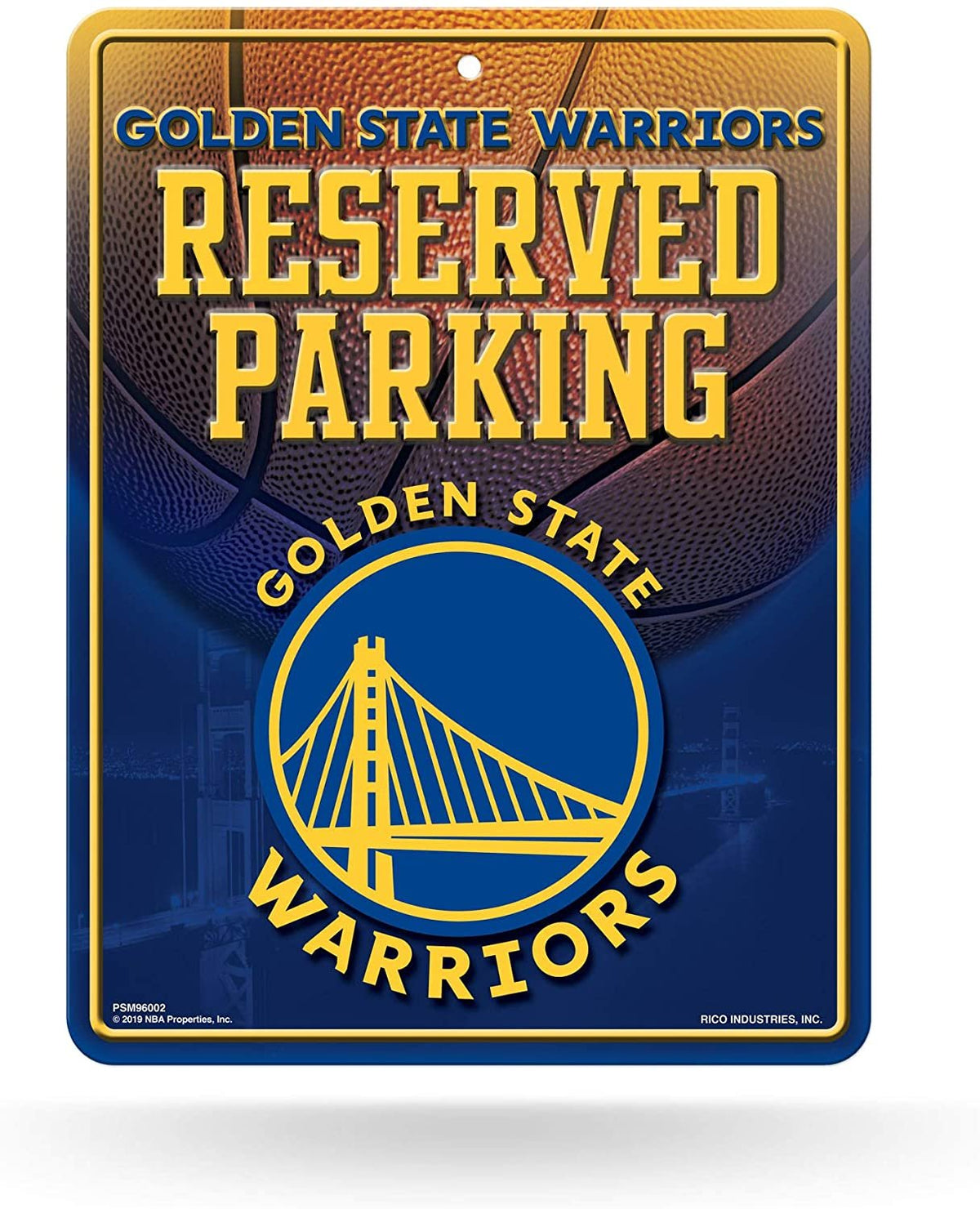 Golden State Warriors 8-Inch by 11-Inch Metal Parking Sign Decor, Team Color