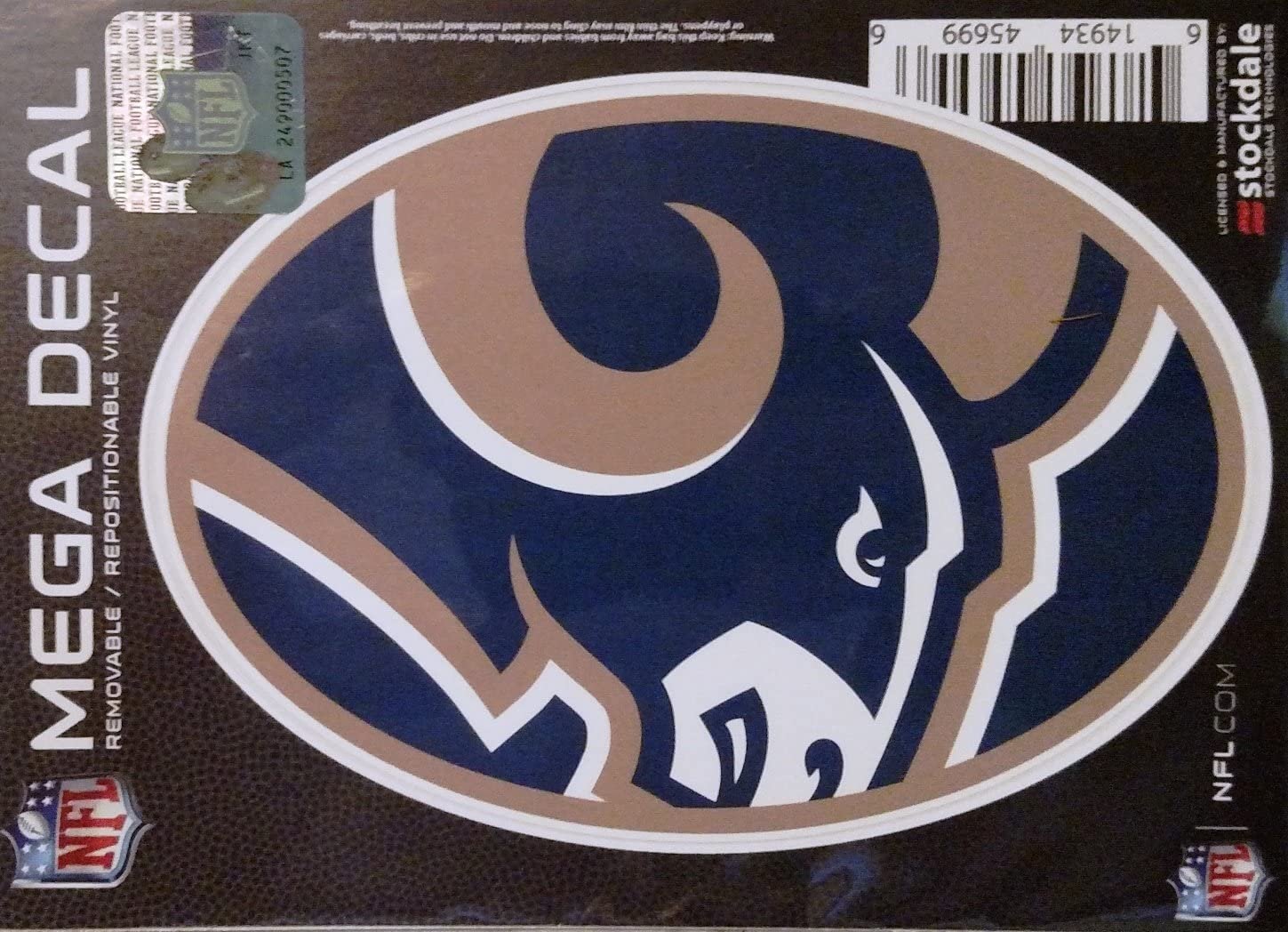 Los Angeles Rams MEGA LOGO Design 5" Decal Repositionable Vinyl Oval Sticker NFL Football 1