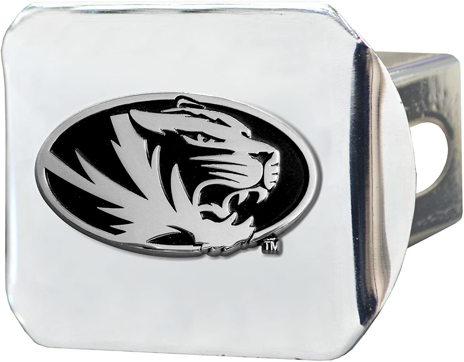 Missouri Tigers Hitch Cover Solid Metal with Raised Chrome Metal Emblem 2" Square Type III University of 1