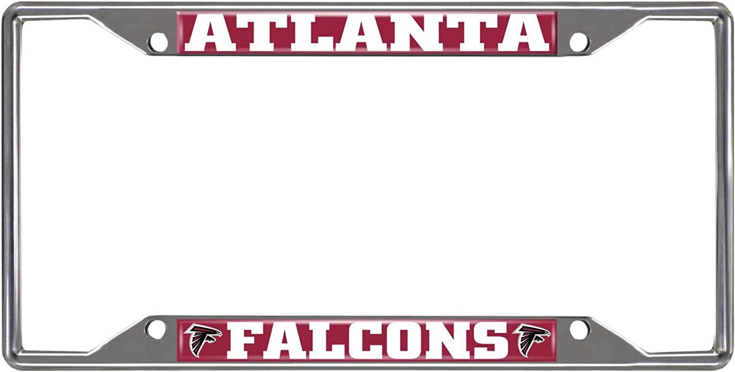 Atlanta Falcons Metal License Plate Frame Chrome Tag Cover 6x12 Inch