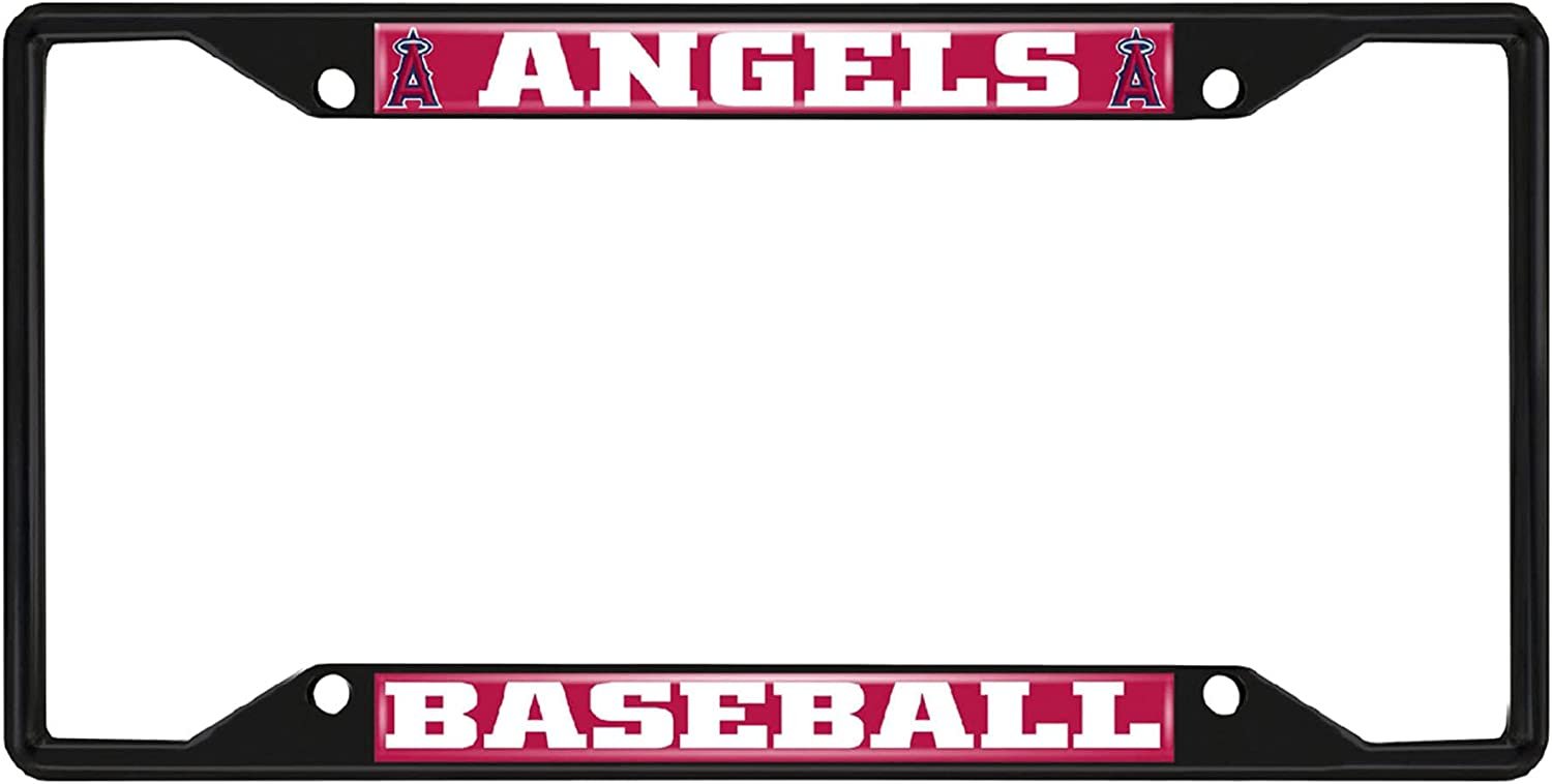 Fan Mats 31308: Los Angeles Angels Metal License Plate Frame Black Finish