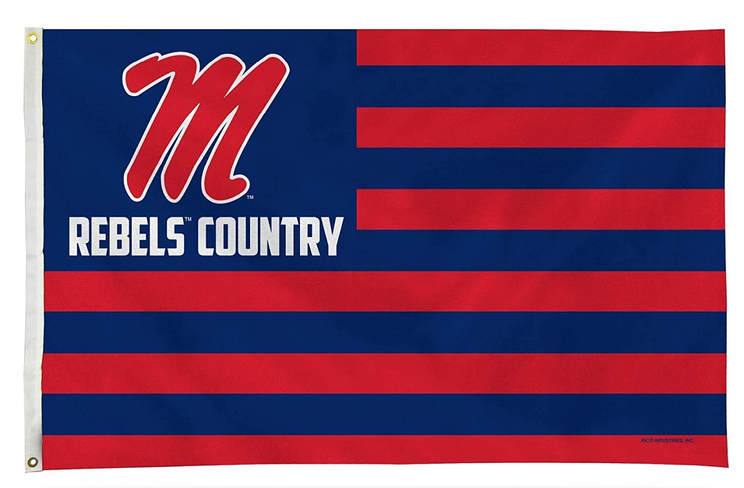 University of Mississippi Ole Miss Rebels Premium 3x5 Feet Flag Banner, Country Design, Metal Grommets, Outdoor Use, Single Sided 1