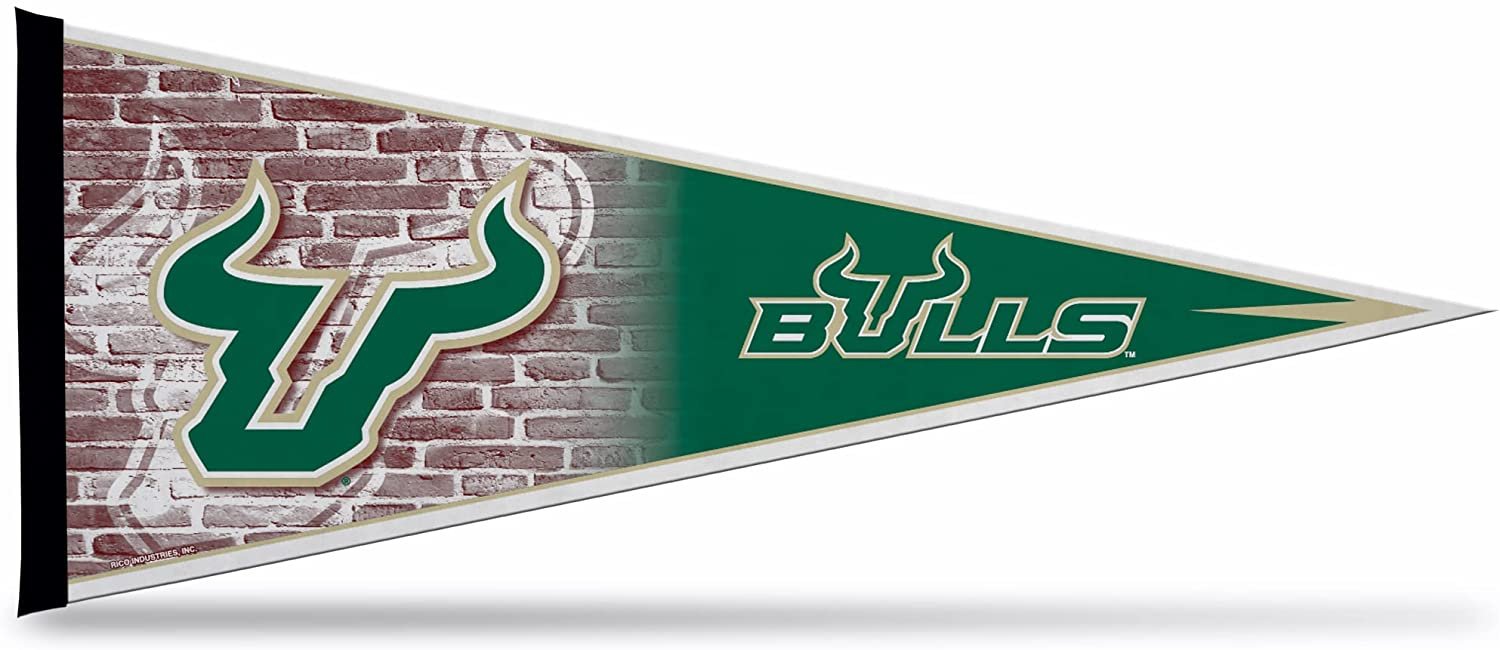 University of South Florida Bulls USF Soft Felt Pennant, Primary Design, 12x30 Inch, Easy To Hang 1