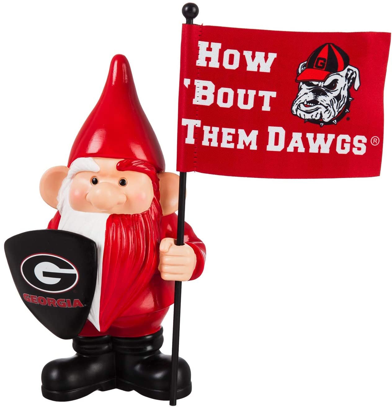University of Georgia Bulldogs 10 Inch Outdoor Garden Gnome, Includes Team Flag 1