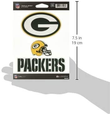 NFL Rico Industries Die Cut 3-Piece Triple Spirit Sticker Sheet, Green Bay Packers 5