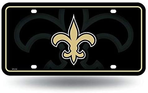 New Orleans Saints Metal Auto Tag License Plate, Fleur De Lis Design, 6x12 Inch