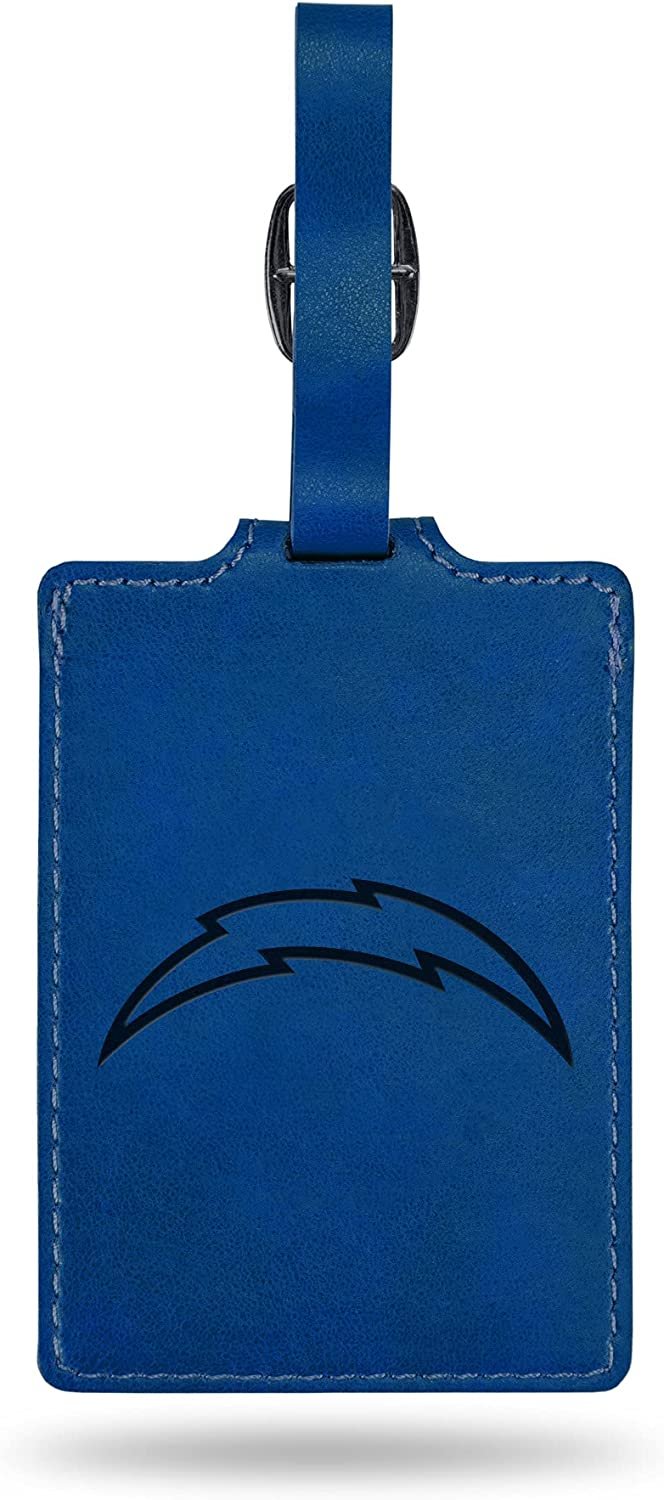 Los Angeles Chargers Luggage Bag Tag Laser Engraved Ultra Suede Includes ID Card 1