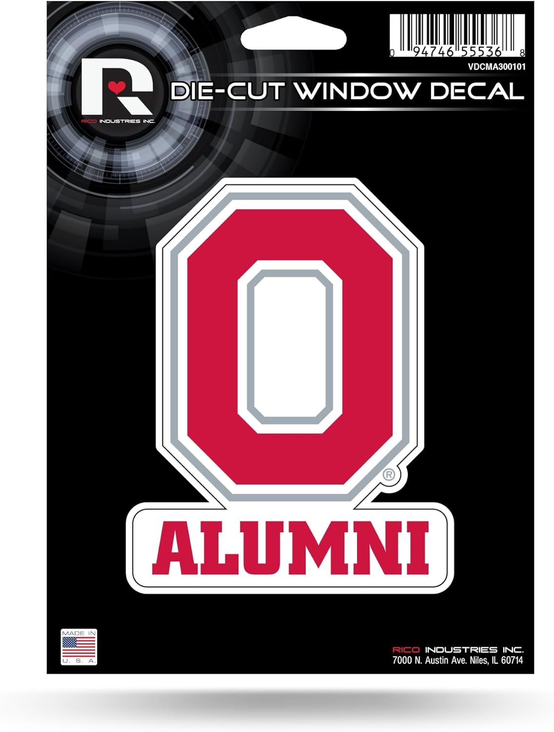 Ohio State University Buckeyes Alumni 5 Inch Die Cut Decal Sticker, Flat Vinyl, Full Adhesive Backing, Peel & Stick Application