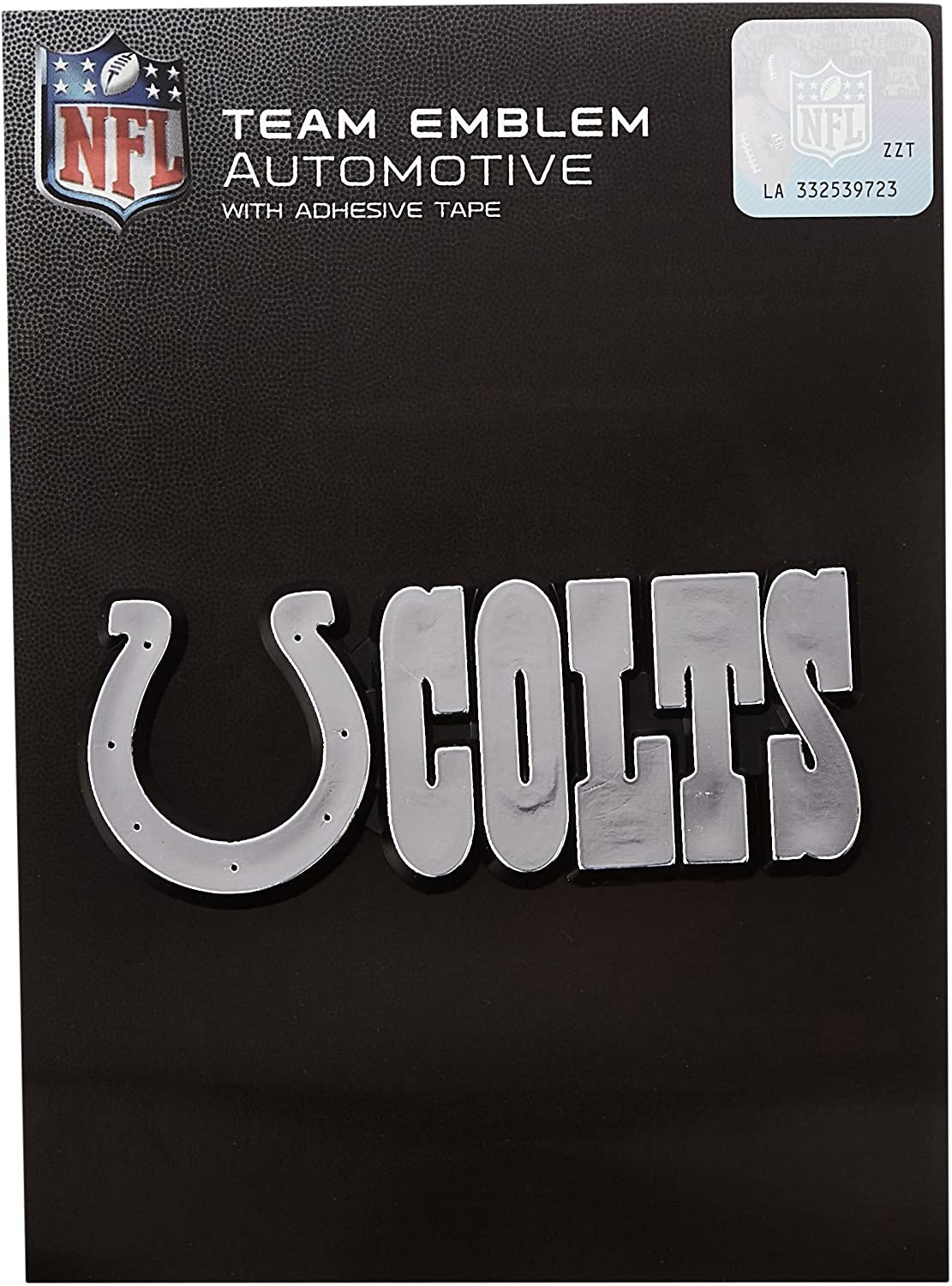 Indianapolis Colts Auto Emblem, Plastic Molded, Silver Chrome Color, Raised 3D Effect, Adhesive Backing 1
