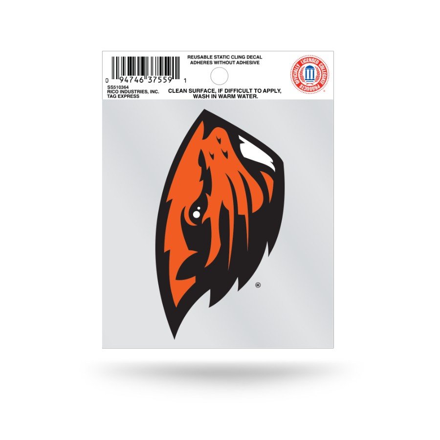Oregon State University Beavers  Static Cling Decal Sticker, 3.5 Inch, Clear Backing 1