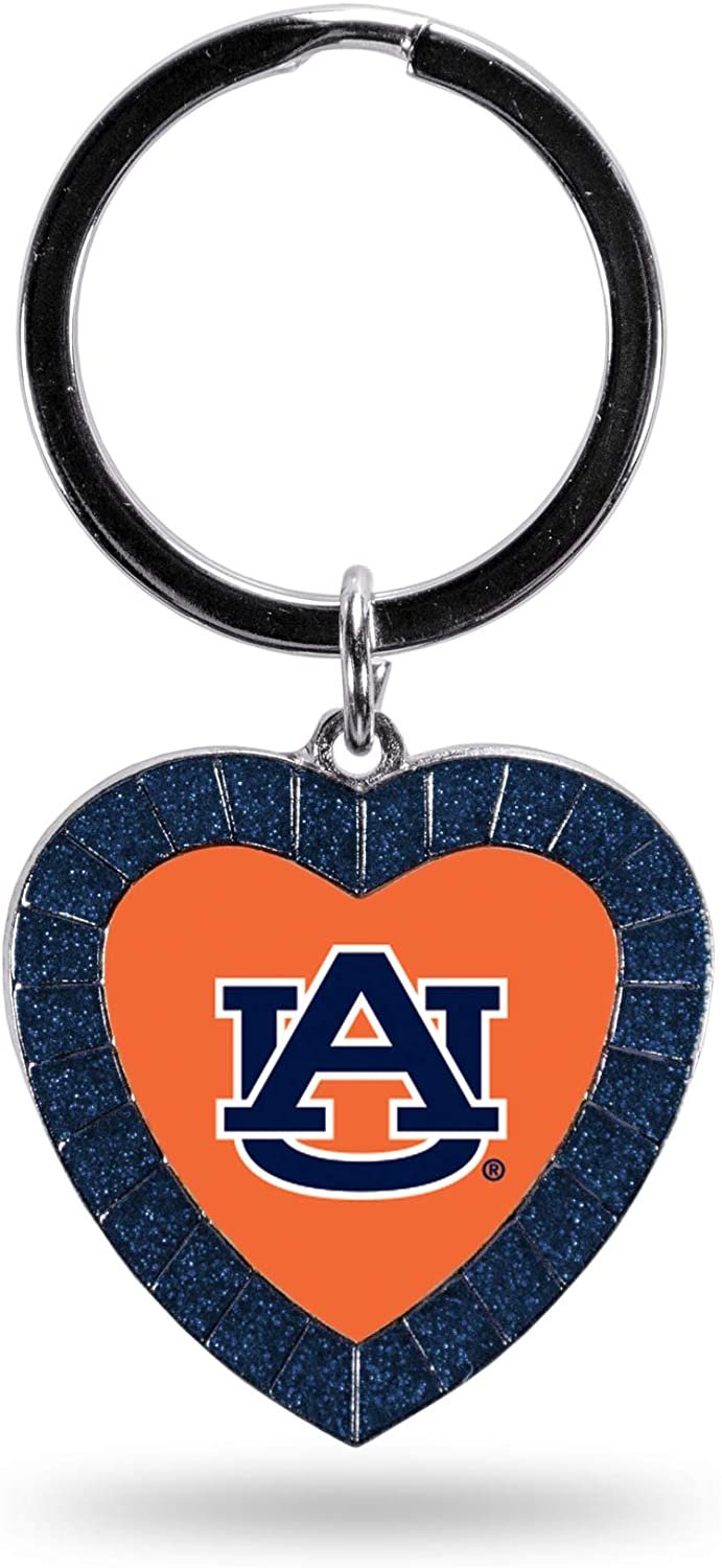 NCAA Auburn Tigers NCAA Rhinestone Heart Colored Keychain, Navy, 3-inches in length 1