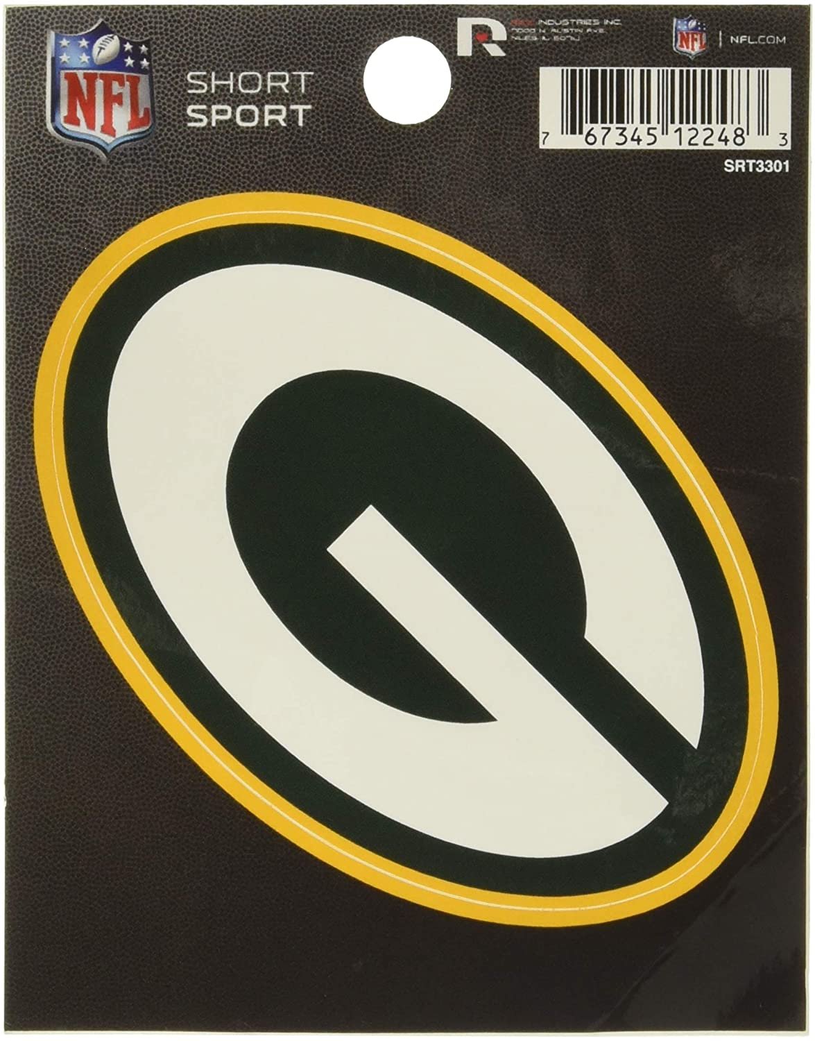 NFL Rico Industries Die Cut Team Logo Short Sport Sticker, Green Bay Packers