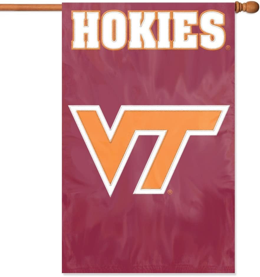 Virgina Tech University Hokies Banner Flag Premium Embroidered Double Sided 44x28 Inch