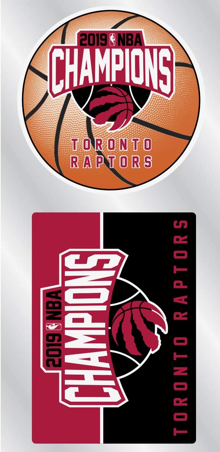 Toronto Raptors 2019 NBA Champions Double Up Die Cut Sticker Decal Sheet, 4x8 Inch 1