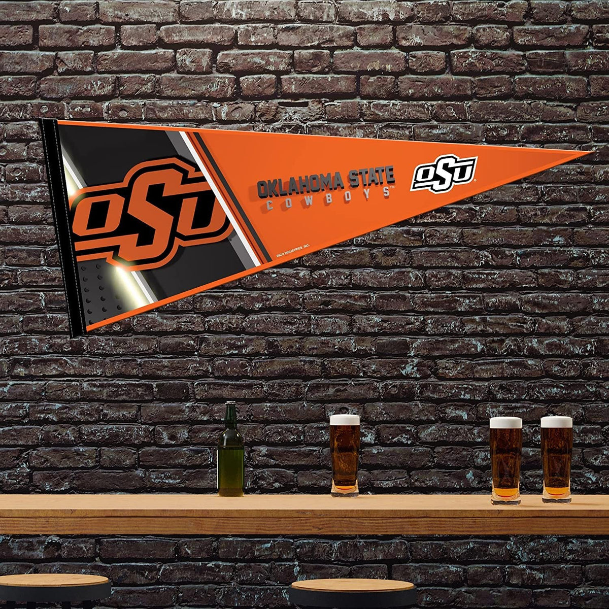 Oklahoma State University Cowboys Soft Felt Pennant, Primary Design, 12x30 Inch, Easy To Hang