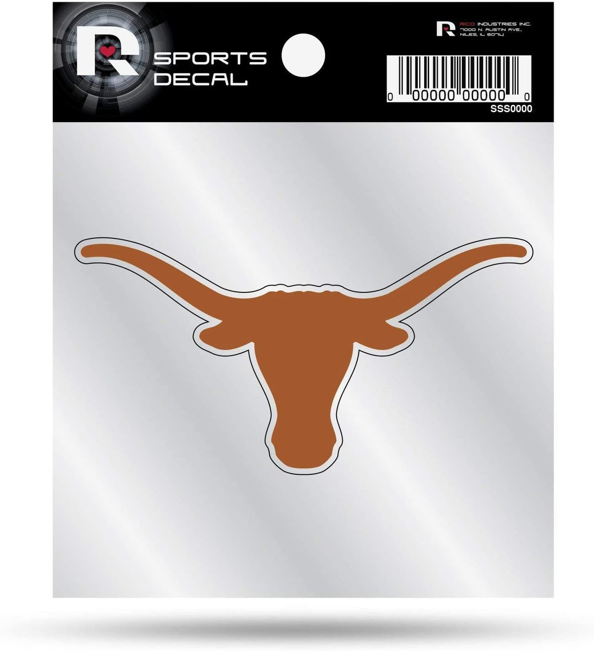 University of Texas Longhorns 4x4 Inch Die Cut Decal Sticker, Primary Logo, Clear Backing