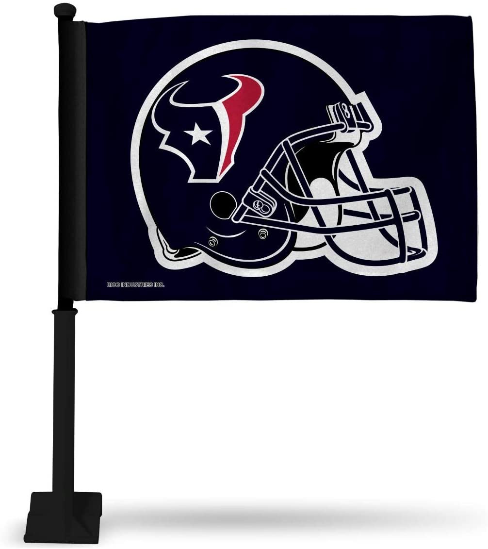 Houston Texans Premium Double Sided Car Flag Banner, Includes Black Plastic Display Pole