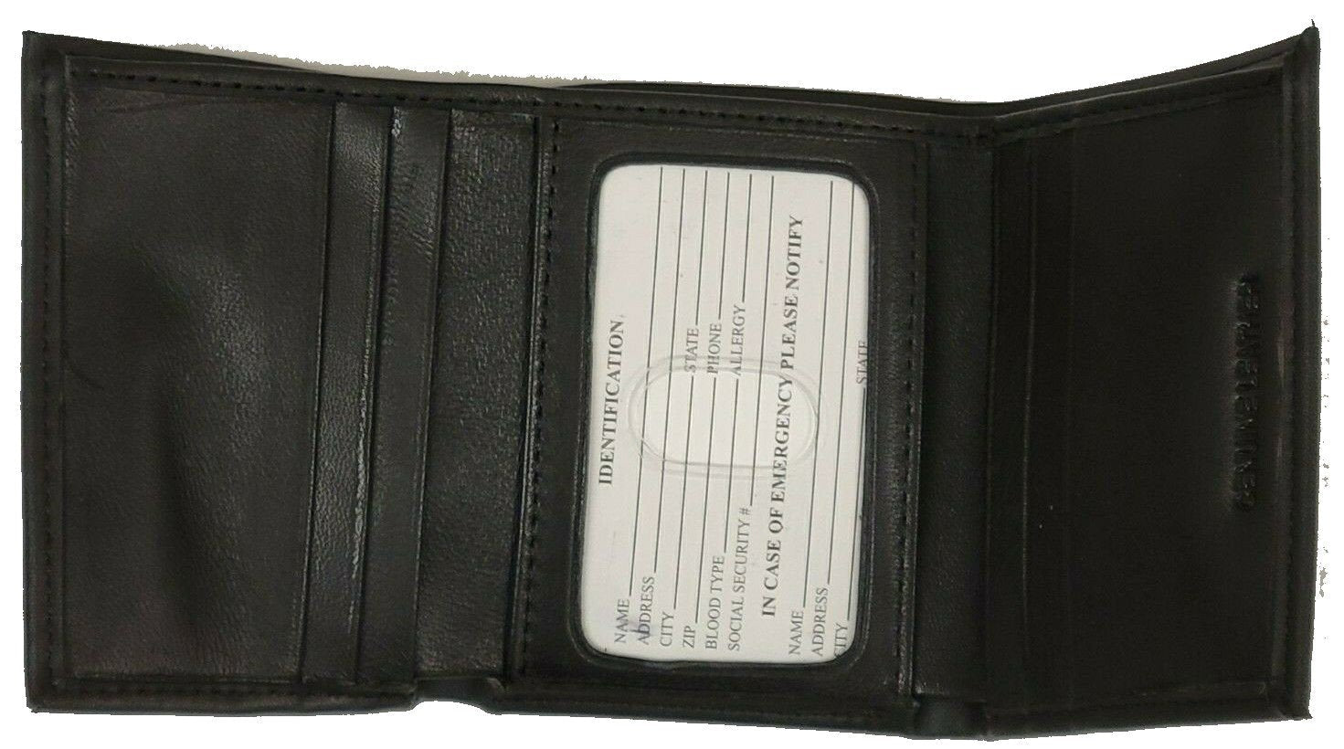 Dallas Cowboys Premium Black Leather Wallet, Trifold, Embossed Laser Engraved 3