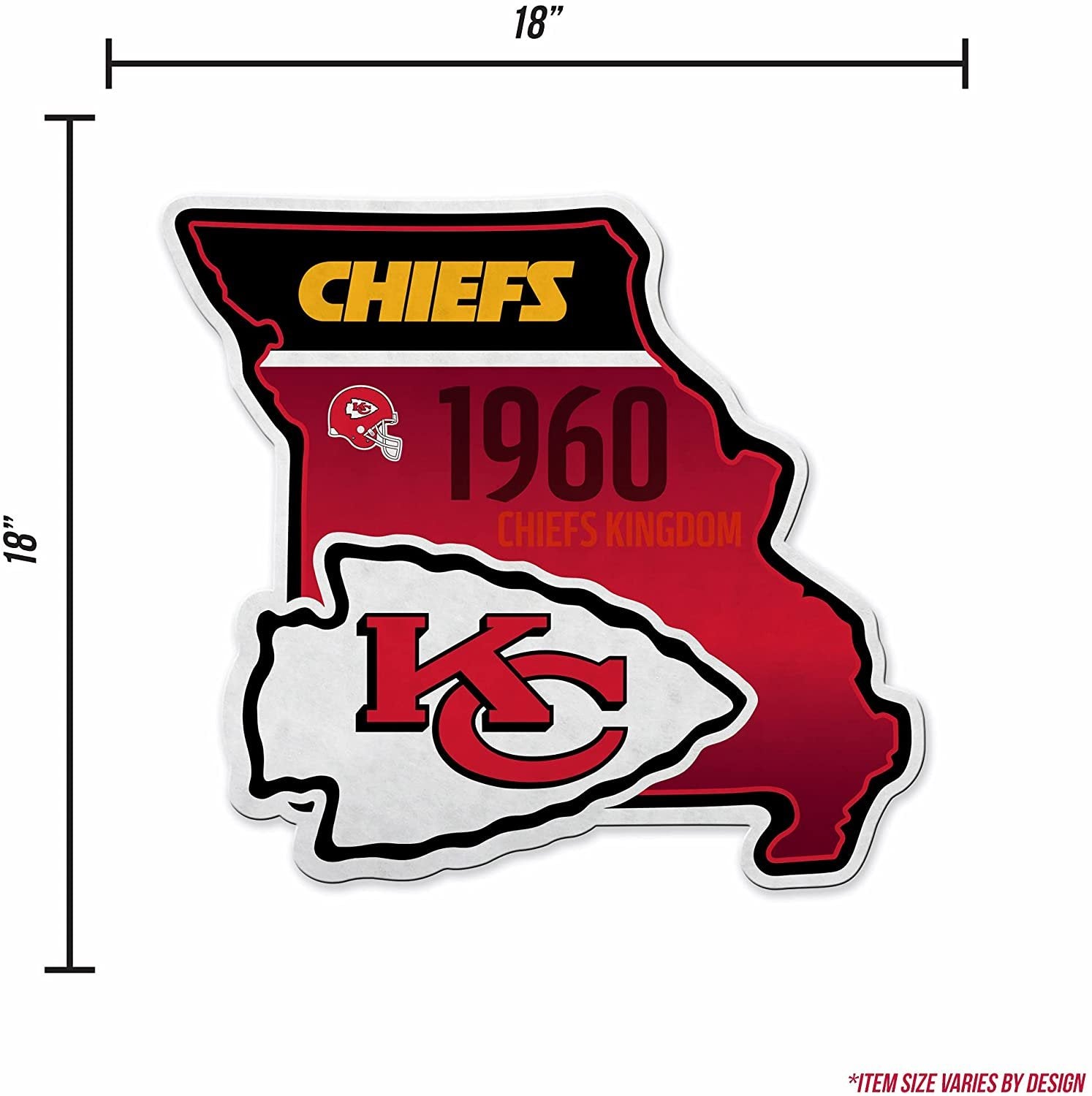 Kansas City Chiefs Pennant State Shape 18 Inch Soft Felt 4