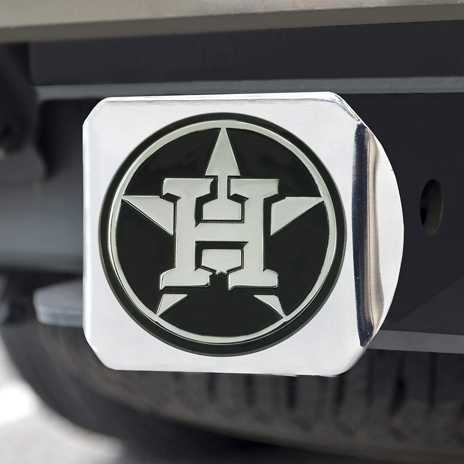 Houston Astros Hitch Cover Solid Metal with Raised Chrome Metal Emblem 2" Square Type III 2