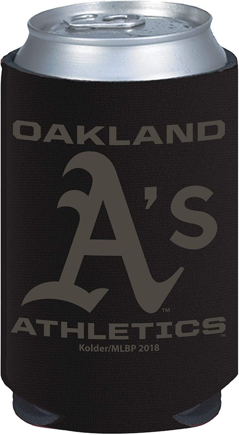 Oakland Athletics A's 2-Pack Tonal Black Design 12oz CAN Neoprene Beverage Insulator Holder Cooler Baseball 1