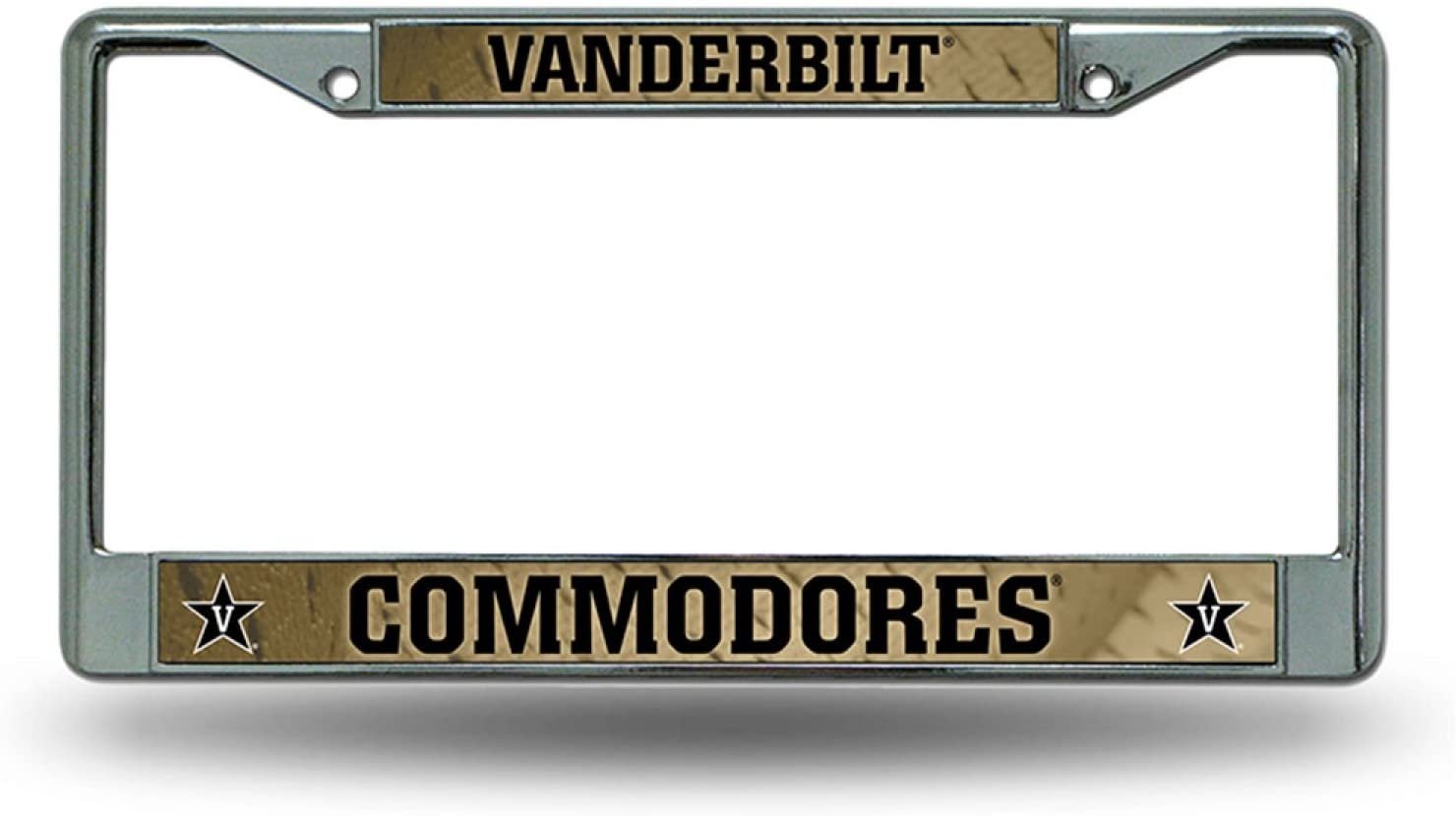 Vanderbilt University Commodores Chrome Metal License Plate Frame Tag Cover, 12x6 Inch