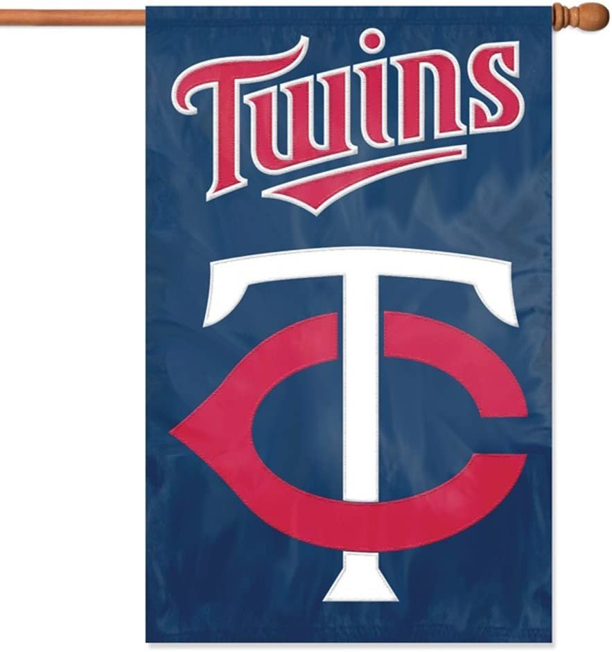 Minnesota Twins Premium Double Sided Banner Flag Applique Embroidered 28x44 Inches