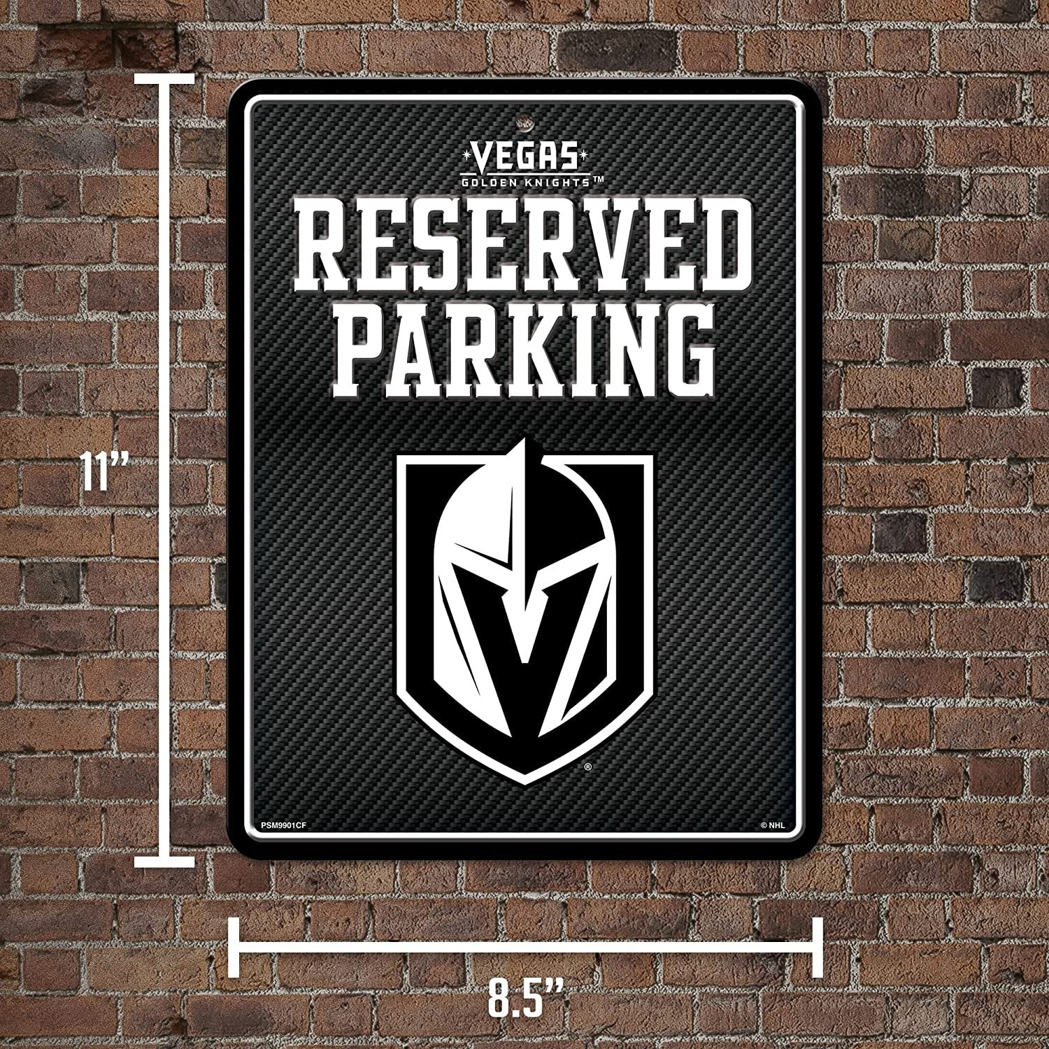Vegas Golden Knights Metal Parking Sign, Carbon Fiber Design 8.5x11 Inch 3