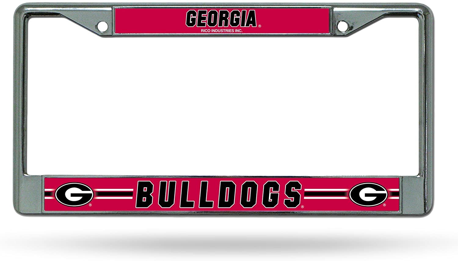 University of Georgia Bulldogs Premium Metal License Plate Frame Chrome Tag Cover, 12x6 Inch