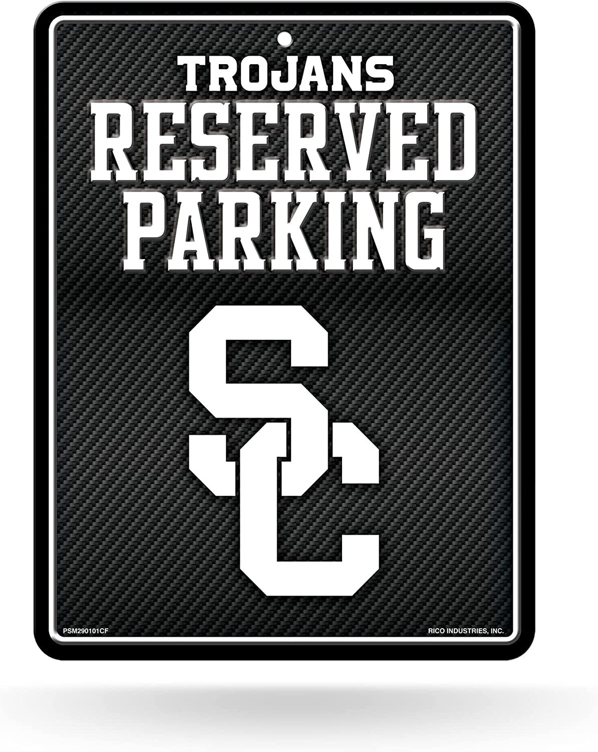 University of Southern California Trojans USC Metal Parking Novelty Wall Sign 8.5 x 11 Inch Carbon Fiber Design 1