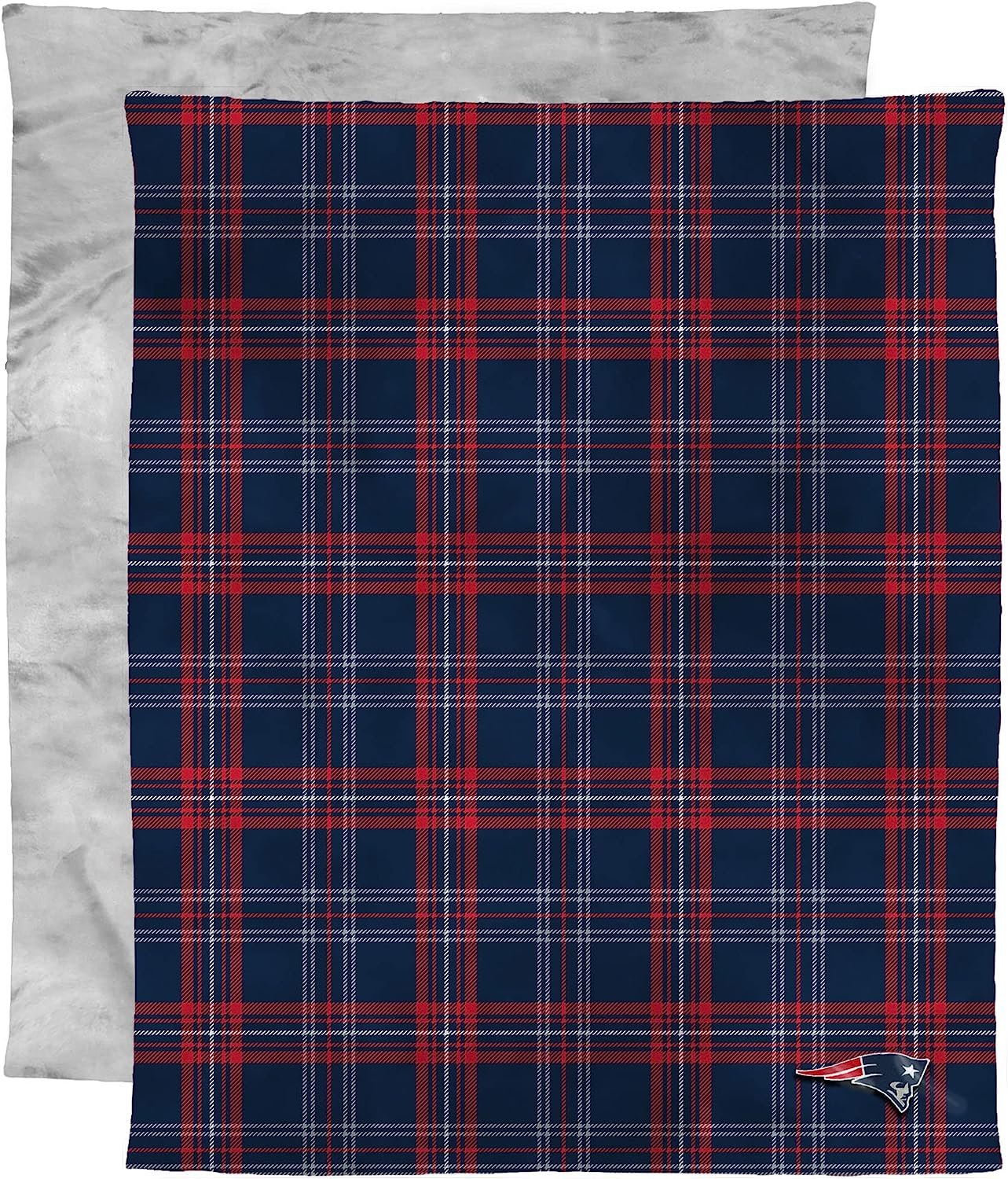 New England Patriots Throw Blanket, Micro Mink Plush Fleece with Faux Fur Reverse, 48x60 Inch 1