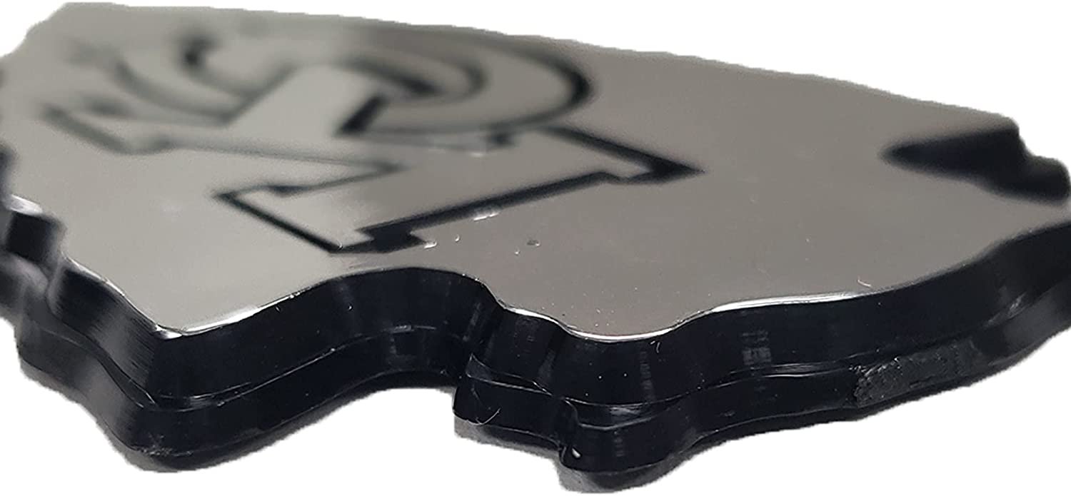 Calgary Flames Auto Emblem, Plastic Molded, Silver Chrome Color, Raised 3D Effect, Adhesive Backing 3