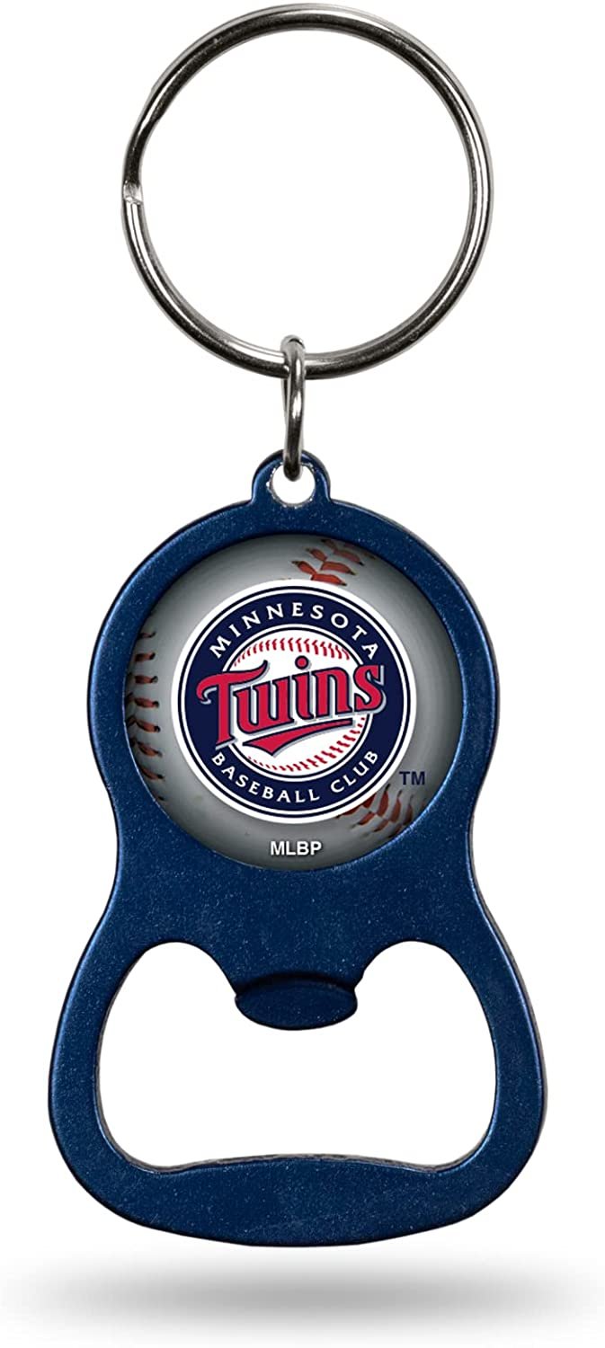 Minnesota Twins Premium Solid Metal Bottle Opener Keychain, Key Ring, Team Color 1